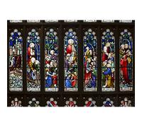 YongFoto Telón de fondo de ventana de iglesia de 1,5 x 0,9 m, diseño vintage, iglesia, ángel, vidrieras, pintura de cielo, Cristo, Jesús, catedral, fondo de fotografía, niños, adultos, niños, niñas