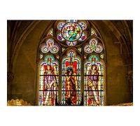 YongFoto Telón de fondo de vidrieras de ángel de 7 x 5 pies, diseño vintage, iglesia, vidrieras, pintura de vidrieras, cielo, Cristo, Jesús, catedral, edificio, fotografía, fondo, adultos, niño, niña,