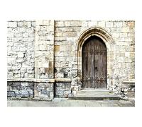 YongFoto Telón de fondo para puerta de arco de iglesia de 6 x 4 pies, pared de piedra, puerta de madera vintage, arquitectura europea, iglesia antigua, fondo de fotografía, creencia religiosa, oración