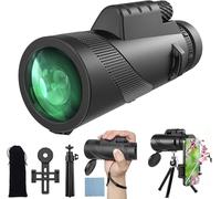 Yongheng Monoculares, Telescopio monocular, Alta Potencia HD de 12 x 50, Monocular de Alta Potencia para Adultos y Niños con Soporte para Observación de Aves, Caza, Senderismo con (Black)