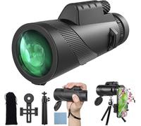Yongheng Telescopio monocular, Alta Potencia HD de 12 x 50, Monocular de Alta Potencia para Adultos y Niños con Soporte para de Aves, Caza, Viajes, Conciertos, Competiciones Deportivas (Oscuro)