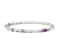 YONGHONGKEJI Pulsera De Cristal con Piedras Preciosas De Chakra, Pulseras De Piedra Natural para Mujeres Y Hombres con Cuentas De Yoga De Fluorita De 4 Mm Elásticas A Juego
