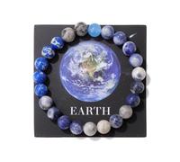 YONGHONGKEJI Pulsera De Planetas Sistema Solar Universo Galaxia Pulseras De Cuentas De Piedra Natural para Mujer Brazalete Elástico Pulseras De Ocho Planetas Estrellas Guardianas para Hombres Regal