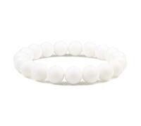 YONGHONGKEJI Pulsera Piedras Naturales Mujer, 10Mm Natural Mate Blanco Agata Piedra Pulsera Cristal Moda Brazaletes Yoga Chakra Piedras Preciosas Estiramiento Brazaletes Joyería Regalo Para Muje