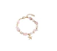 YONGHONGKEJI Pulseras De Cristal para Mujer Brazaletes De Concha De Estrella De Mar 7 Chakras Piedras Naturales Irregulares Pulseras De Cristal Curativas Accesorios De Playa Bohemios Regalos De Joye