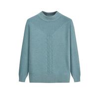 YONGHONGKEJI Suéter De Punto para Señora Mayor De Mediana Edad Y Anciana Cuello Alto Jersey De Manga Larga Capa Base Suave Y Ligera Prendas De Punto Regalos para Abuelas Azul L