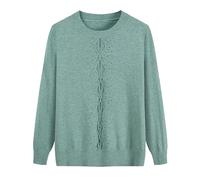 YONGHONGKEJI Suéter para Mujer De Mediana Edad Y Anciana Tejido Ligero Jersey para Señora Mayor Tops Casuales Ropa De Abuela Sudadera Suave Y Cómoda Disfraz De Señora Mayor Verde M