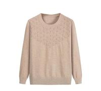 YONGHONGKEJI Suéter para Mujer De Mediana Edad Y Anciana Tejido Ligero Jersey para Señora Mayor Tops Casuales Ropa De Abuela Sudadera Suave Y Cómoda Disfraz De Señora Mayor Camello M