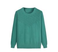 YONGHONGKEJI Suéteres De Punto para Personas De Mediana Edad Y Mayores Jersey De Señora Mayor Jersey Bordado Floral Cuello Redondo Prendas De Punto Tops De Manga Larga Sudaderas Ligeras Regalos Pa