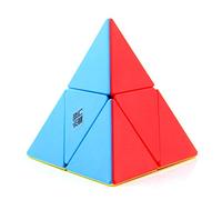 YongJun YJ 2x2 Pirámide Suave Giro Cubo Pyraminx 2x2x2 Jinzita Cubo Puzzle Triángulo Cuatro Ejes Tetraheder Puzzles Pyraminx Multicolor Pegatinas