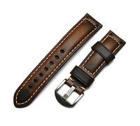 YONGNAGUI NASUNJIA 20 mm 22 mm 24 mm 26mm Hecho a mano Marrón Italiano Zwart Zwart Vintage Reloj de cuero genuino Correa de la banda compatible con Panerai Hombres relojes de reloj(Coffee,20mm)