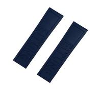 YONGNAGUI NASUNJIA 20mm 22mm 24mm negro azul rojo pulsera amarillo silicona goma reloj de reloj hebilla inoxidable ajuste for Navitimer/Avenger/Breitling Strap(Navy blue,MATT SILVER BUCKLE_20MM)