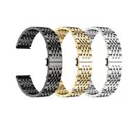 YONGNAGUI NASUNJIA 316L Correa de reloj universal de acero inoxidable 1 0mm 12mm 14mm 16mm 18mm 20mm 22mm 24mm Mira la banda compatible con reloj inteligente.(Silver-rose gold,14mm)