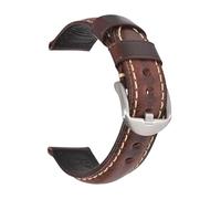 YONGNAGUI NASUNJIA Banda de reloj de cuero genuino de la cera de la moda 19 mm 20 mm 21mm 22mm 23mm 24mm reloj correas relojes banda banda brown azul negro(Oil wax Wine red,22mm)
