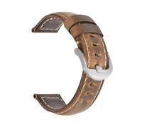 YONGNAGUI NASUNJIA Banda de reloj de cuero genuino de la cera de la moda 19 mm 20 mm 21mm 22mm 23mm 24mm reloj correas relojes banda banda brown azul negro(Crazy horse brown2,22mm)