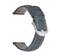 YONGNAGUI NASUNJIA Banda de reloj de cuero genuino de la cera de la moda 19 mm 20 mm 21mm 22mm 23mm 24mm reloj correas relojes banda banda brown azul negro(Crazy horse blue,24mm)