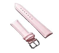YONGNAGUI NASUNJIA Correa de cuero 12/14/16/18/19/20/21/22/24mm, correa de reloj de Material suave, correas de reloj de pulsera con hebilla de acero inoxidable de Color plateado(Pink,20mm)