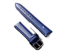 YONGNAGUI NASUNJIA Correa de cuero 12/14/16/18/19/20/21/22/24mm, correa de reloj de Material suave, correas de reloj de pulsera con hebilla de acero inoxidable de Color plateado(Blue,18mm)