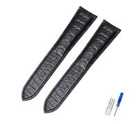 YONGNAGUI NASUNJIA Correa De Piel De Cocodrilo Compatible Con Cartier Solo Tank London Correa De Reloj De Piel Auténtica Negra Y Marrón For Hombres Y Mujeres 16 18 20 22 24 Mm(Black-No buckle,25mm)