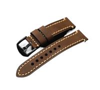 YONGNAGUI NASUNJIA Correa De Piel De Vaca Negra Y Marrón Cepillada Vintage, Pulsera De Cuero De Caballo Loco Suave De 18mm, 20mm, 21mm, 22mm, 23mm, 24mm Y 26mm(Brown black buckle,22mm)