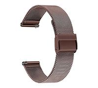 YONGNAGUI NASUNJIA Correa de reloj de acero inoxidable milanesa compatible con Galaxy Watch3 18 mm 24 mm Correa de malla de liberación rápida Reloj 3 Pulsera Oro rosa(Black,24mm)