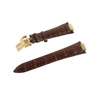 YONGNAGUI NASUNJIA Correa de reloj de cuero auténtico de 25mm x 13mm, Correa de piel de vaca Compatible con Patek Philippe 5711 5712G Nautilus, correa de reloj marrón, negro y azul(Brown Gold Buckle)