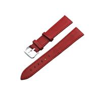 YONGNAGUI NASUNJIA Correa de reloj de cuero, correa de reloj de Color sólido de 10/12/14/16/18/20/22/24mm de ancho, accesorios for relojes(Red,12mm)