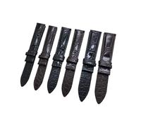 YONGNAGUI NASUNJIA Correa De Reloj De Cuero De Cocodrilo De Dos Caras 14 16 18 19 20 21 22mm Correa De Reloj De Cocodrilo De Cuero Genuino Con Hebilla De Mariposa(Black gold clasp,18mm)