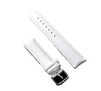 YONGNAGUI NASUNJIA Correa de reloj de cuero de vaca genuina, correa de reloj lisa Universal, pulsera de hombre y mujer, correa de reloj Compatible con reloj de 20mm y 24mm(White,24mm)