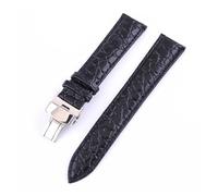 YONGNAGUI NASUNJIA Correa De Reloj De Cuero Genuino 18 Mm 20 Mm 22 Mm 24 Mm Correa De Reloj De Piel De Becerro Con Hebilla De Mariposa For Hombres Y Mujeres(Black,24mm)