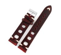 YONGNAGUI NASUNJIA Correa De Reloj De Cuero Genuino Con Cera De Aceite Vintage, 18mm, 19mm, 20mm, 21mm, 22mm, Correas De Reloj Marrón Y Negro For Hombres Y Mujeres, Pulsera(Red,20mm)