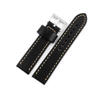 YONGNAGUI NASUNJIA Correa de reloj de cuero genuino, correa de reloj Vintage negra, azul y marrón for mujeres y hombres, pulsera de 20mm y 22mm(Black,22mm)