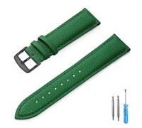 YONGNAGUI NASUNJIA Correa de reloj de cuero genuino de 12 mm, 14 mm, 16 mm, 18 mm, 20 mm y 22 mm for hombre y mujer.(Green-BK,22mm)