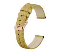 YONGNAGUI NASUNJIA Correa De Reloj De Cuero Genuino For Mujer, 8mm, 10mm, 12mm, 14mm, 16mm, 18mm, 19mm, 20mm, Correa De Repuesto Con Hebilla Inoxidable(Wheat-Rosegold,20mm)