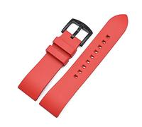 YONGNAGUI NASUNJIA Correa de reloj de goma de flúor de grado premium 20 mm 22 mm 24 mm pulsera Barra de liberación rápida Barra de reloj Ajuste for cada marca Relojes Banda(Red black,24mm)