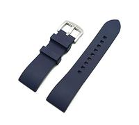 YONGNAGUI NASUNJIA Correa de reloj de goma de flúor de grado premium 20 mm 22 mm 24 mm pulsera Barra de liberación rápida Barra de reloj Ajuste for cada marca Relojes Banda(Deep Blue silver,24mm)