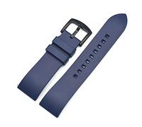 YONGNAGUI NASUNJIA Correa de reloj de goma de flúor de grado premium 20 mm 22 mm 24 mm pulsera Barra de liberación rápida Barra de reloj Ajuste for cada marca Relojes Banda(Deep Blue black,24mm)