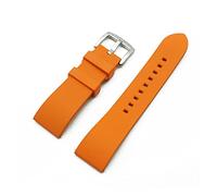 YONGNAGUI NASUNJIA Correa de reloj de goma de flúor de grado premium 20 mm 22 mm 24 mm pulsera Barra de liberación rápida Barra de reloj Ajuste for cada marca Relojes Banda(Orange silver,24mm)
