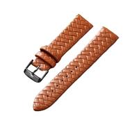 YONGNAGUI NASUNJIA Correa de reloj de ocio 8mm 10mm 12mm 14mm 16mm 18mm 20mm 22mm 24mm correa de reloj de pulsera de patrón tejido de cuero genuino correa suave azul(Light brown black,12mm)