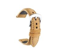YONGNAGUI NASUNJIA Correa de reloj de piel de ante de 18 mm, 19 mm, 20 mm y 22 mm, estilo vintage, hecha a mano, color gris y marrón, correas de repuesto for accesorios de reloj.(Tan,22mm)