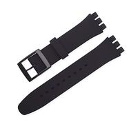 YONGNAGUI NASUNJIA Correa de silicona de color caramelo compatible con Swatch 12 mm 16 mm 17 mm 19 mm 20 mm pulsera de repuesto de moda transparente accesorios de reloj(Black,12mm)