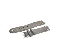 YONGNAGUI NASUNJIA Correas De Reloj Retro De Cuero Genuino For Hombres Y Mujeres, 18mm, 20mm, 22mm, 24mm, Correa De Reloj De Gamuza Suave, Accesorios Con Hebilla De Metal(Gray-White Line,24mm)