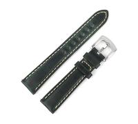 YONGNAGUI NASUNJIA Correas De Reloj Vintage De Cuero Genuino For Hombre Y Mujer, Pulsera Hecha A Mano De 18, 19, 20, 21 Y 22mm Con Hebilla De Acero Inoxidable(Green,21MM_M-120 80MM)