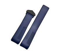 YONGNAGUI NASUNJIA Mira la pulsera compatible con Etiqueta heuer carrera Cadena de reloj 20 22 24mm TPU Silicone Watch Strap Watch Accesorios Cadena de banda de reloj de goma(Blue-Black Clasp)