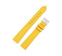 YONGNAGUI NASUNJIA Pulsera De Piel De Becerro De 12-22MM, Correa De Reloj De Cuero Genuino Hecha A Mano Con Patrón De Palma For Hombres Y Mujeres, Longitud 18/20/22CM(Yellow,12MM_S-110 70MM)
