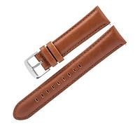 YONGNAGUI NASUNJIA Reloj de cuero genuino de cera de aceite 18 mm 20 mm 22 mm 24 mm Reloj de cuero de vaca rojo Correa de pulsera for Samsung Galaxy Watch 42 46mm(Brown-Silver Buckle,20mm)