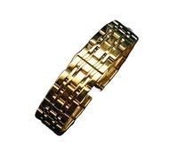 YONGNAGUI NASUNJIA Sólido Metal Watchabnds Pulsera Plata Negro Rosa Oro Hombres Mujeres Stainles Steel Reloj Banda Correa 12mm 14mm 16mm 18mm 19mm 20mm(Black,19mm)