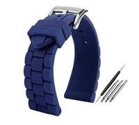 YONGNAGUI NASUNJIA Wheambanda de silicona compatible con ciudadano. AT8020 Angel Azul AT8020-03L / 54L Air Eagle JY8035 Correa AR5905 Pulsera impermeable 20 23mm negro(Blue,20mm)