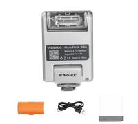 YONGNUO YN6 Cámara Speedlite 5600K Mini Flash 500 Flash, 4 Niveles de Potencia, Rotación de 105° con Película de Temperatura de Color, Reflector para Canon, Fuji, Pentax, Olympus (Plata)