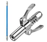 YONGQING Boquilla para Pistola Engrasadora, Acoplador en G de Doble Mango de 10000 PSI para Pistola Engrasadora, con Manguera de 30 cm, se Adapta a M6/M8/M10/M12/M14 Estándar